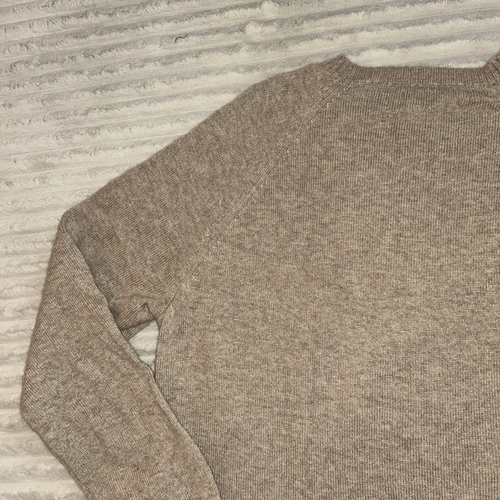 J.CREW Tan Wool Blend Crew Neck Pullover Sweater Sz L Preppy Academic Beige